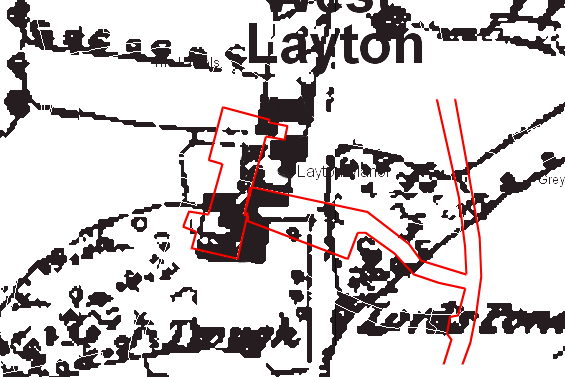 The Old Hall in Black / Present Manor in Red (1860)